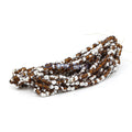 Faceted Czech Glass Fire Polished Beads - Dark Topaz With Half Silver Coating