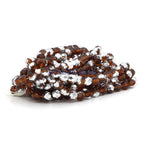 Faceted Czech Glass Fire Polished Beads - Dark Topaz With Half Silver Coating