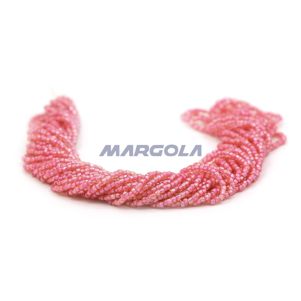 3 Cut 9/0 Cream Luster Red Lined Preciosa Ornela Beads