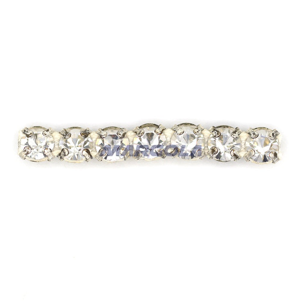Czech Metal Set Rhinestone Banding 19SS CRYSTAL / SILVER SETTING / WHITE TAPE (One Row)
