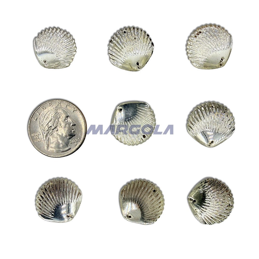 Sew On Glass Jewel Shell 18mm Crystal