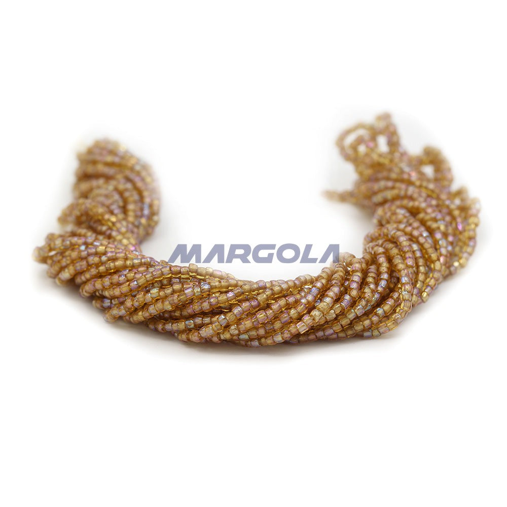 3 Cut 9/0 Topaz Rainbow Brown Lined Preciosa Ornela Beads