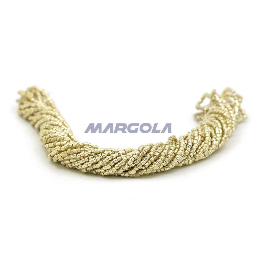 3 Cut 9/0 Silver Metallic Preciosa Ornela Beads