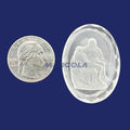 Vintage Glass Oval 40x30mm Crystal