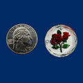 Vintage Glass Round 25mm Crystal Double Rose