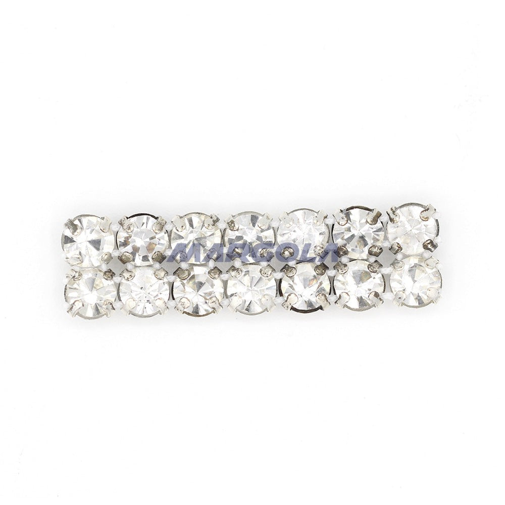 Czech Metal Set Rhinestone Banding 19SS CRYSTAL / SILVER SETTING / WHITE NET (Two Row)