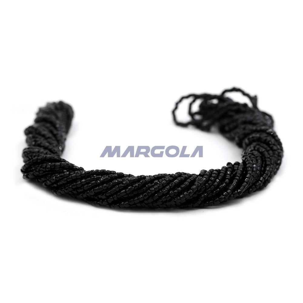 3 Cut 9/0 Jet Black Opaque Preciosa Ornela Beads