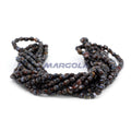 Faceted Czech Glass Fire Polished Agate Color Beads - Brown Horn Agate