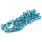 Faceted Czech Glass Fire Polished Multi Color Beads (Crystal & Aquamarine)