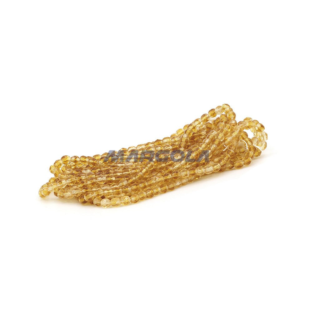 Faceted Czech Glass Fire Polished Multi Color Beads (Crystal, Topaz & Smoke Topaz)