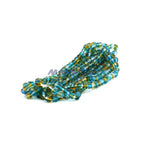 Faceted Czech Glass Fire Polished Multi Color Beads (Crystal, Aqua & Topaz)