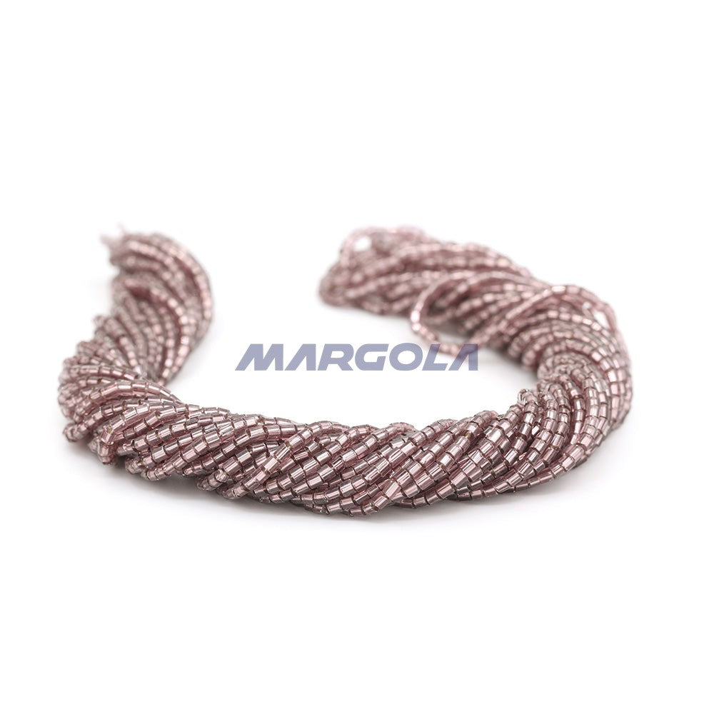 2 CUT 10/0 LIGHT AMETHYST TRANSPARENT SILVER LINED PRECIOSA ORNELA BEADS