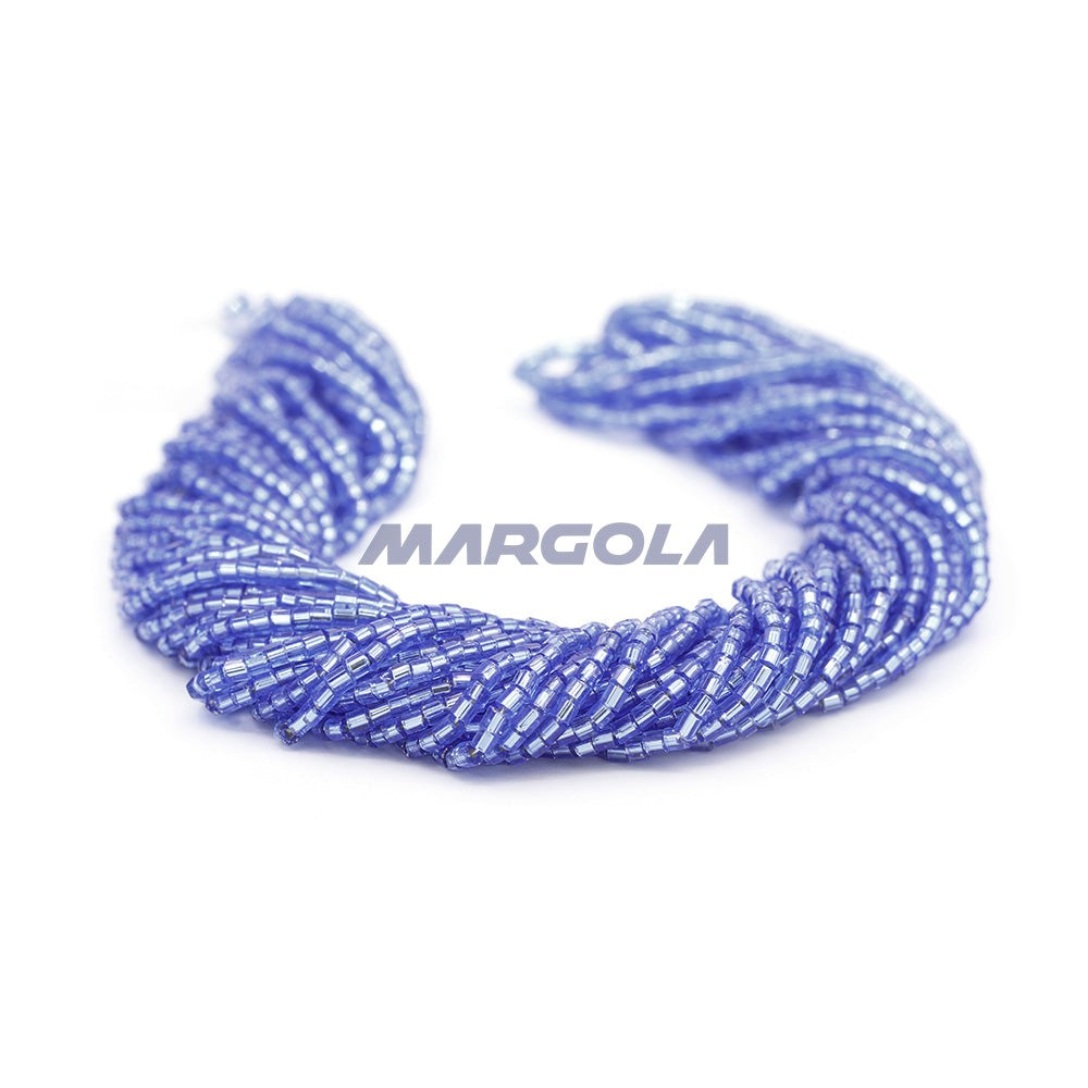 2 CUT 10/0 LIGHT SAPPHIRE TRANSPARENT SILVER LINED PRECIOSA ORNELA BEADS