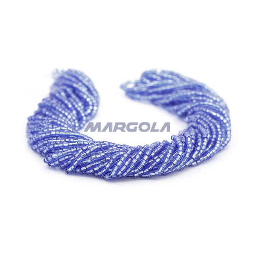 2 CUT 10/0 LIGHT SAPPHIRE TRANSPARENT SILVER LINED PRECIOSA ORNELA BEADS