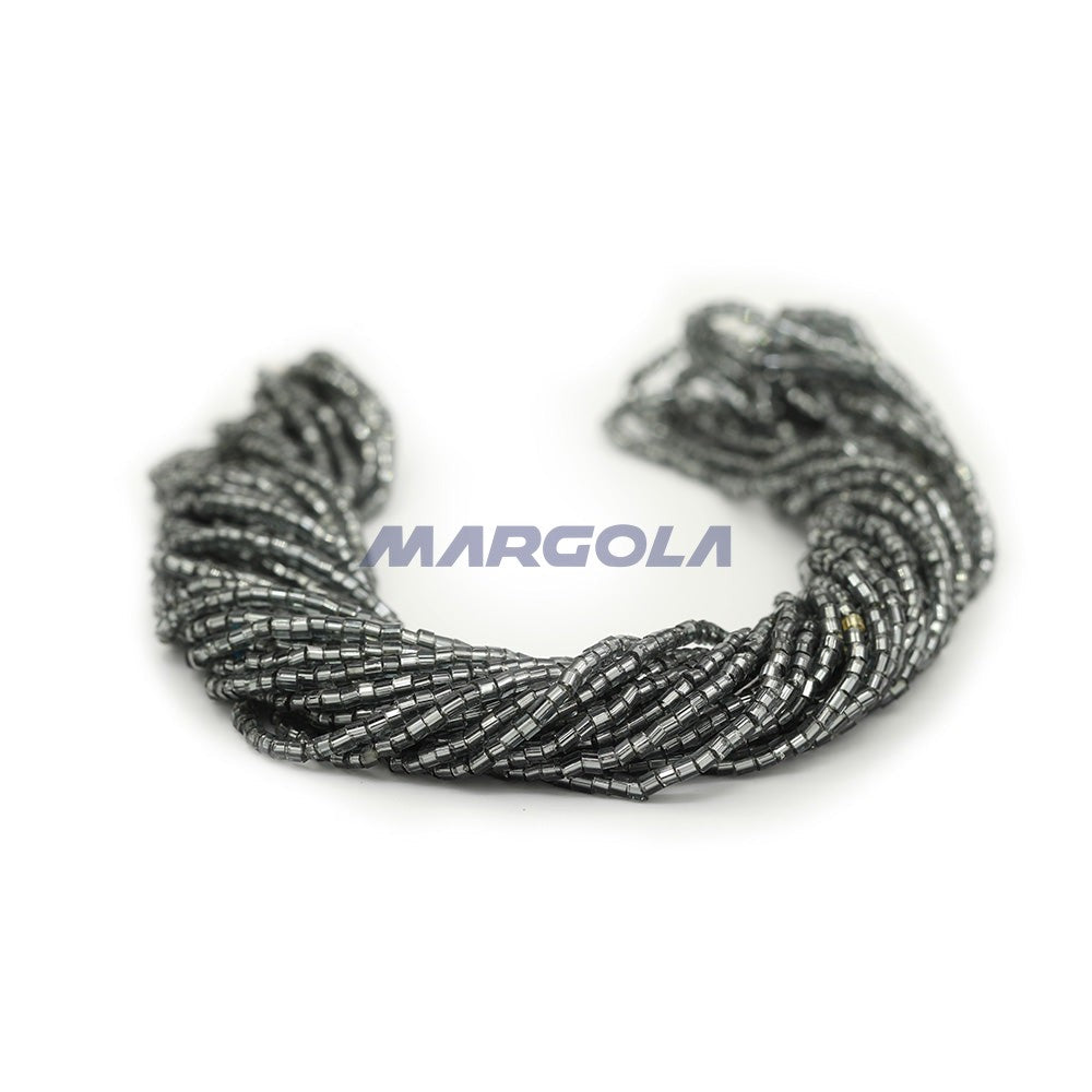 2 CUT 10/0 SMOKE GREY TRANSPARENT SILVER LINED PRECIOSA ORNELA BEADS