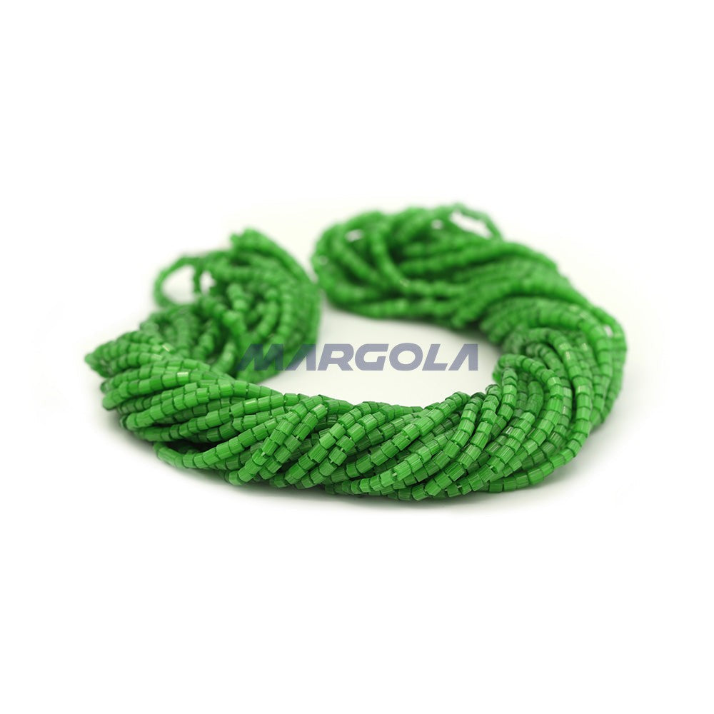 2 CUT 10/0 GREEN SATIN PRECIOSA ORNELA BEADS