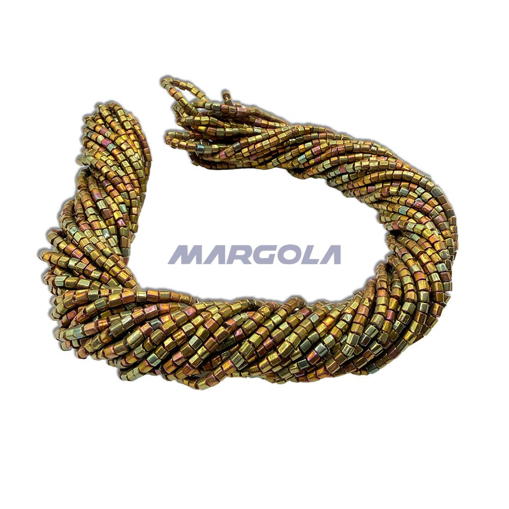 2 CUT 10/0 COPPER METALLIC IRIS PRECIOSA ORNELA BEADS