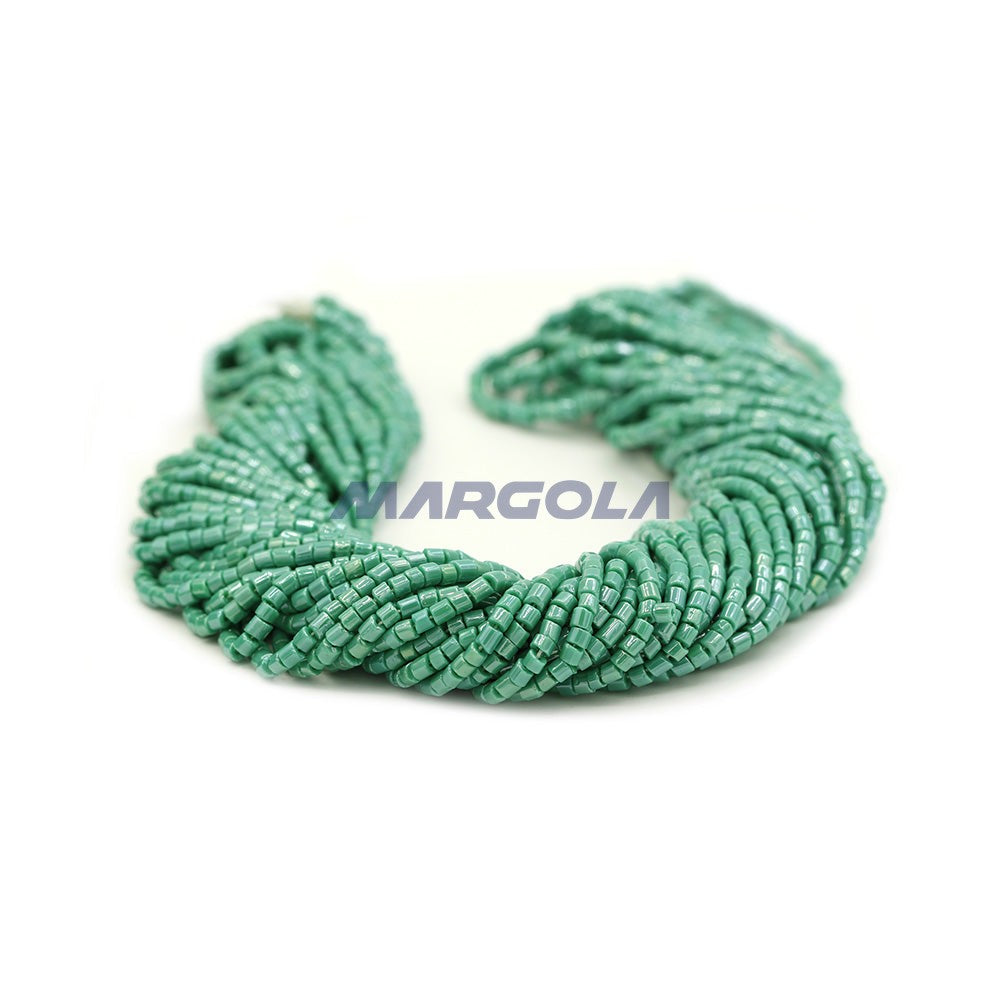 2 CUT 10/0 DK. GREEN OPAQUE LUSTER PRECIOSA ORNELA BEADS