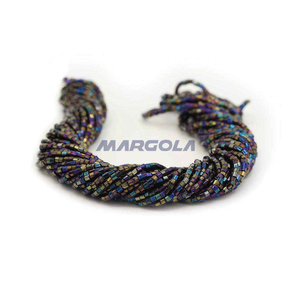 2 CUT 10/0 JET BLACK IRIS PRECIOSA ORNELA BEADS