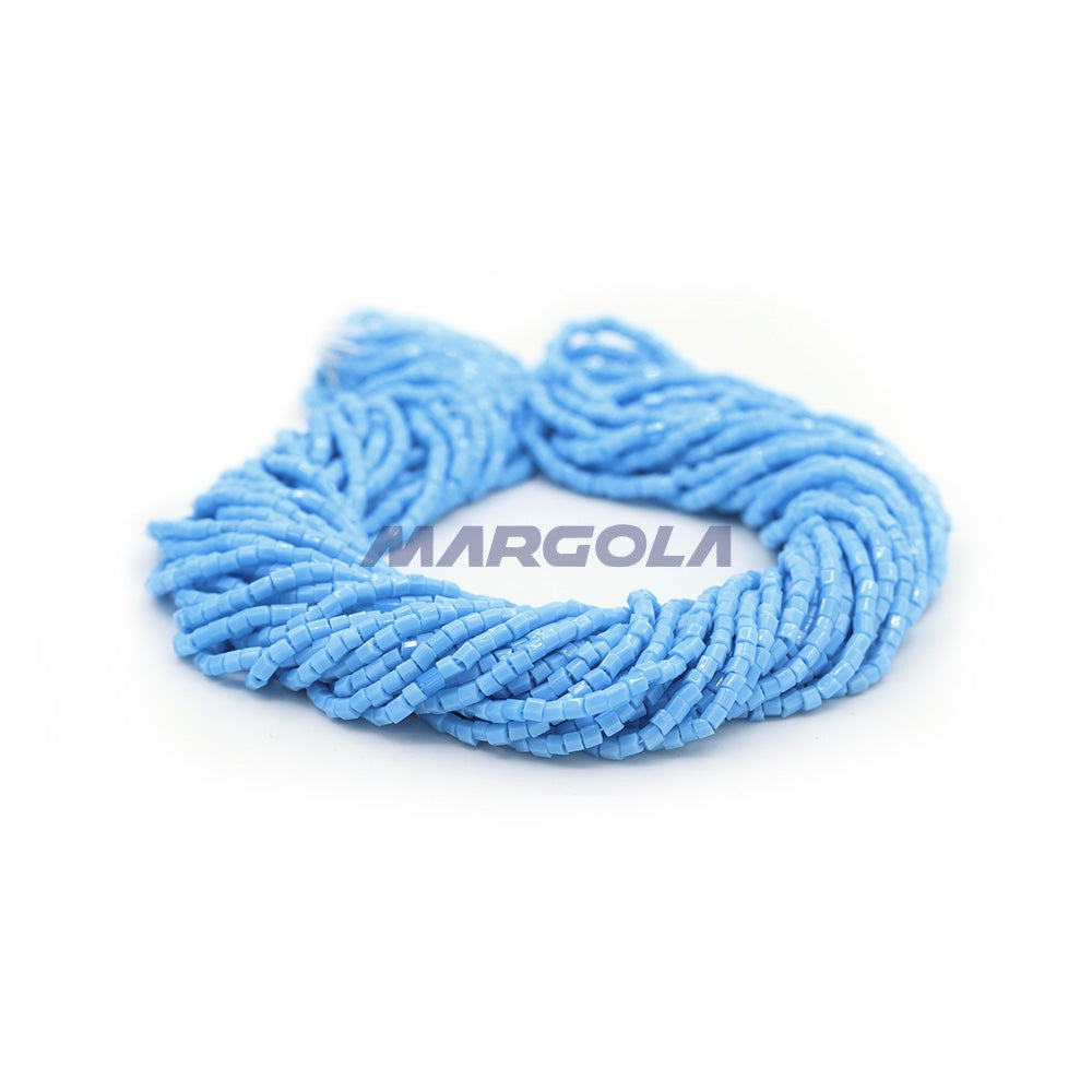 2 CUT 10/0 LT. BLUE TURQUOISE OPAQUE PRECIOSA ORNELA BEADS