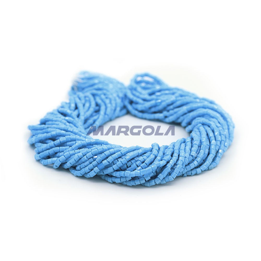 2 CUT 10/0 BLUE TURQUOISE OPAQUE PRECIOSA ORNELA BEADS