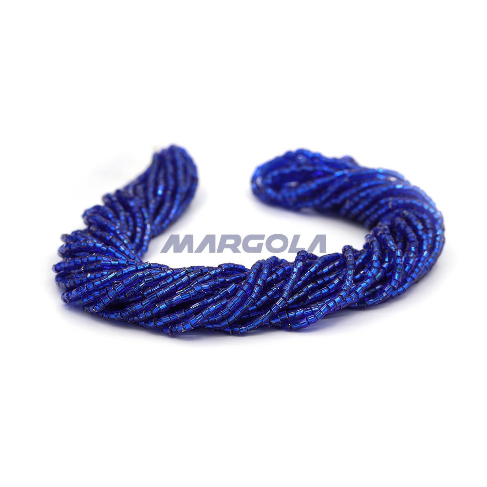 2 CUT 10/0 CAPRI BLUE TRANSPARENT SILVER LINED PRECIOSA ORNELA BEADS