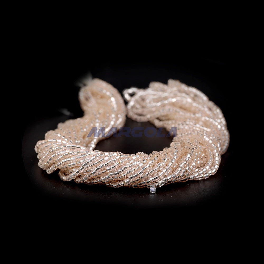 2 CUT 10/0 PALE PINK TRANSPARENT SILVER LINED PRECIOSA ORNELA BEADS