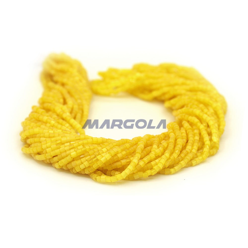 2 CUT 10/0 YELLOW SATIN PRECIOSA ORNELA BEADS