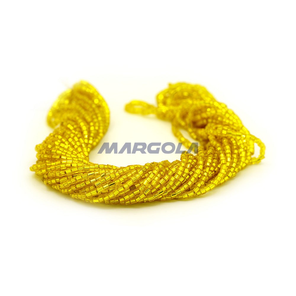 2 CUT 10/0 CITRINE TRANSPARENT SILVER LINED PRECIOSA ORNELA BEADS
