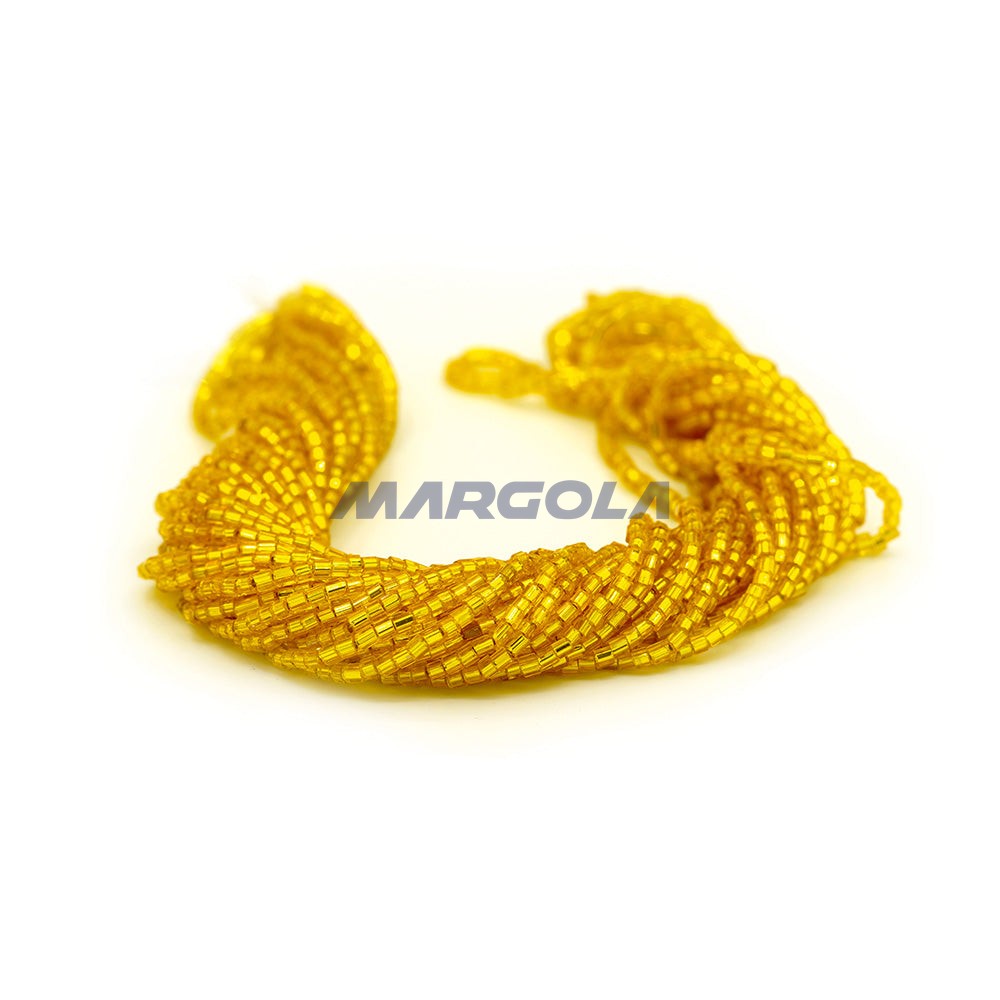 2 CUT 10/0 MANGO TRANSPARENT SILVER LINED PRECIOSA ORNELA BEADS