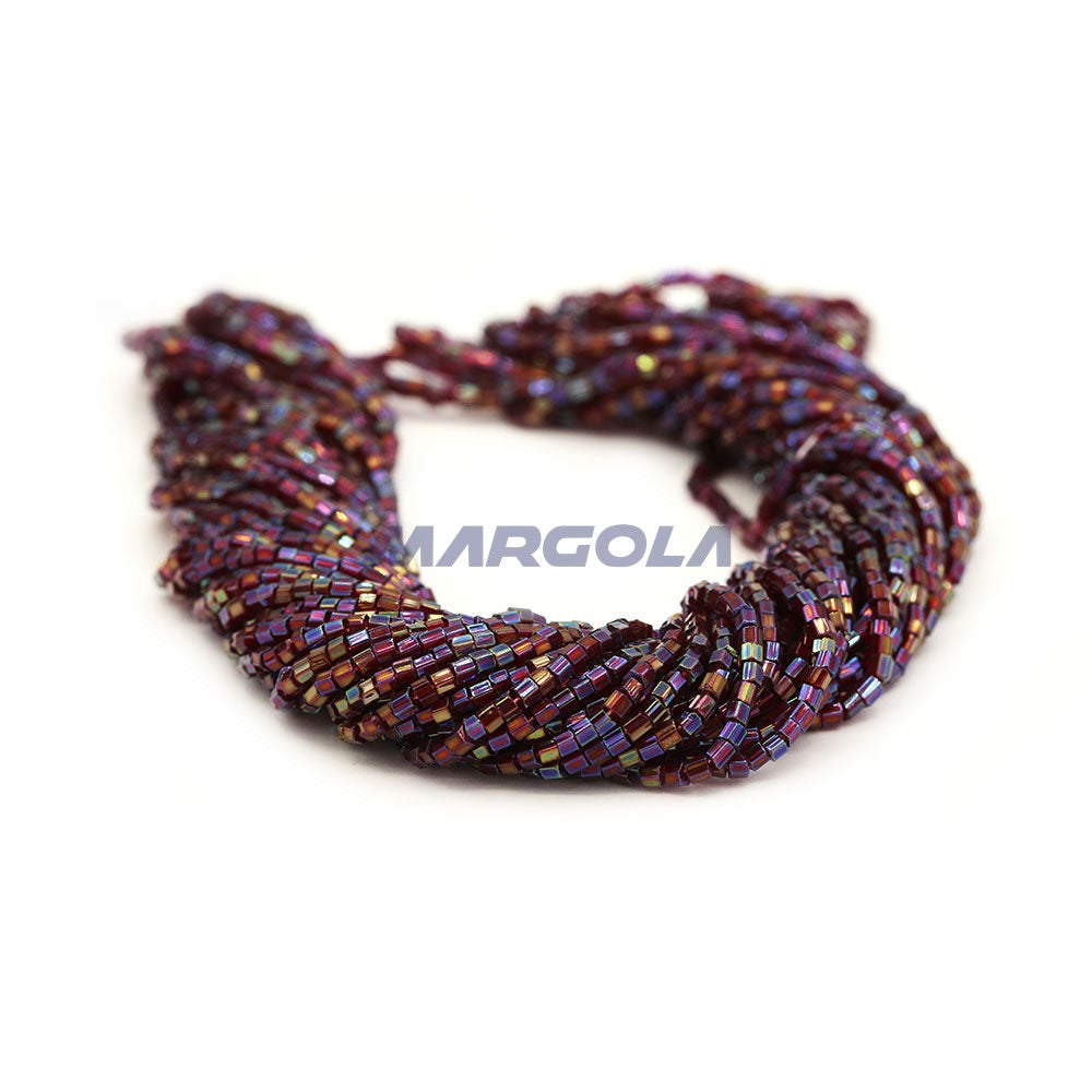 2 CUT 10/0 GARNET TRANSPARENT RAINBOW PRECIOSA ORNELA BEADS