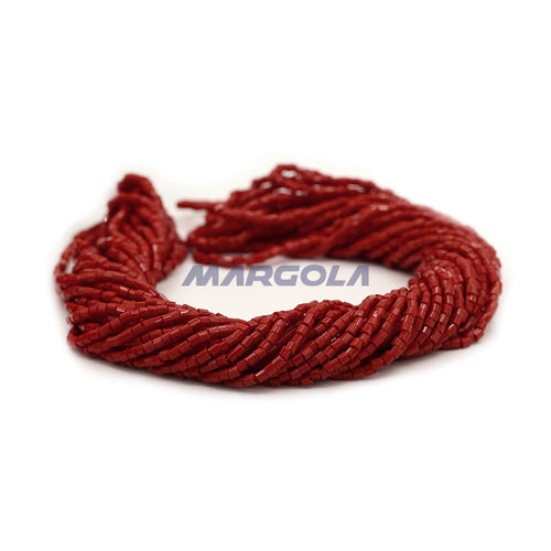 2 CUT 10/0 DK. RED OPAQUE PRECIOSA ORNELA BEADS