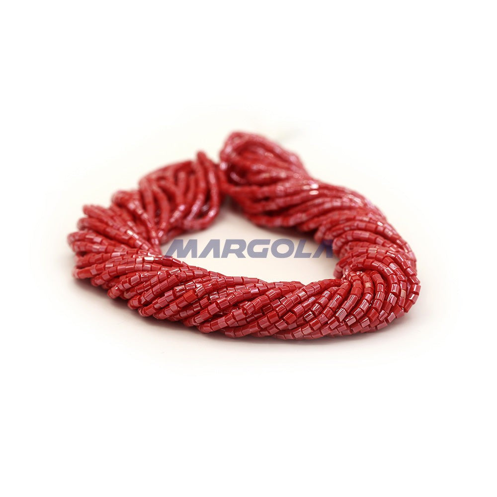 2 CUT 10/0 RED OPAQUE LUSTER PRECIOSA ORNELA BEADS
