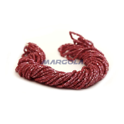 2 CUT 10/0 DK. RED OPAQUE LUSTER PRECIOSA ORNELA BEADS