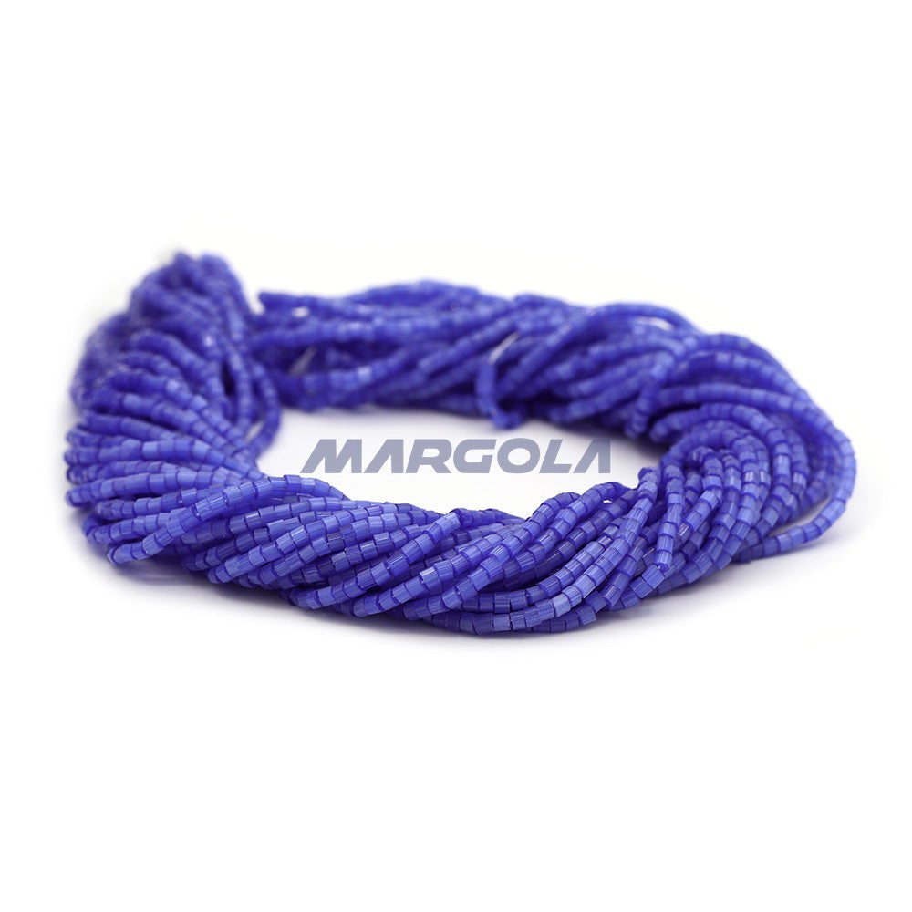 2 CUT 11/0 BLUE SATIN PRECIOSA ORNELA BEADS