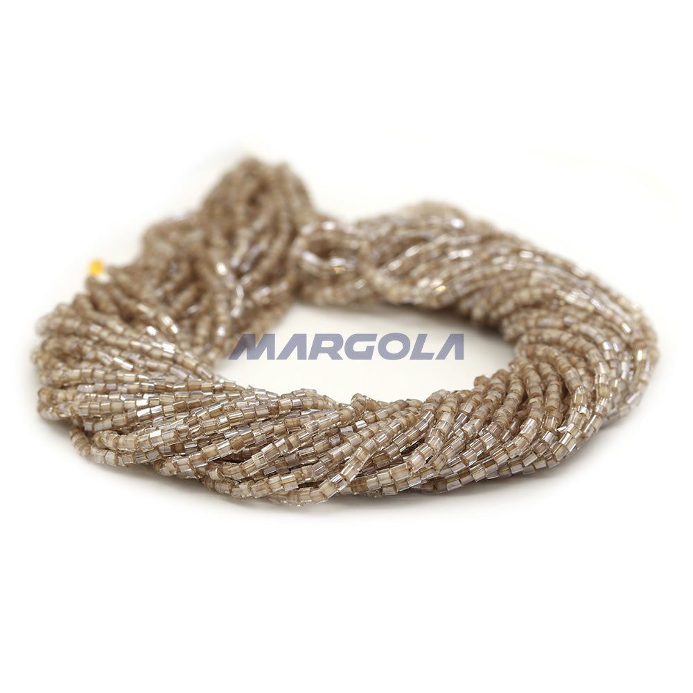 2 CUT 11/0 CRYSTAL LUSTER GREY LINED PRECIOSA ORNELA BEADS