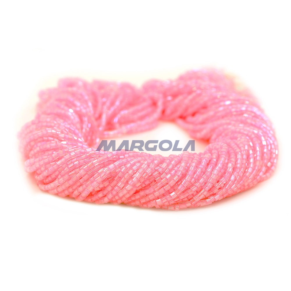 2 CUT 11/0 CRYSTAL LUSTER LT.FUCHSIA LINED PRECIOSA ORNELA BEADS