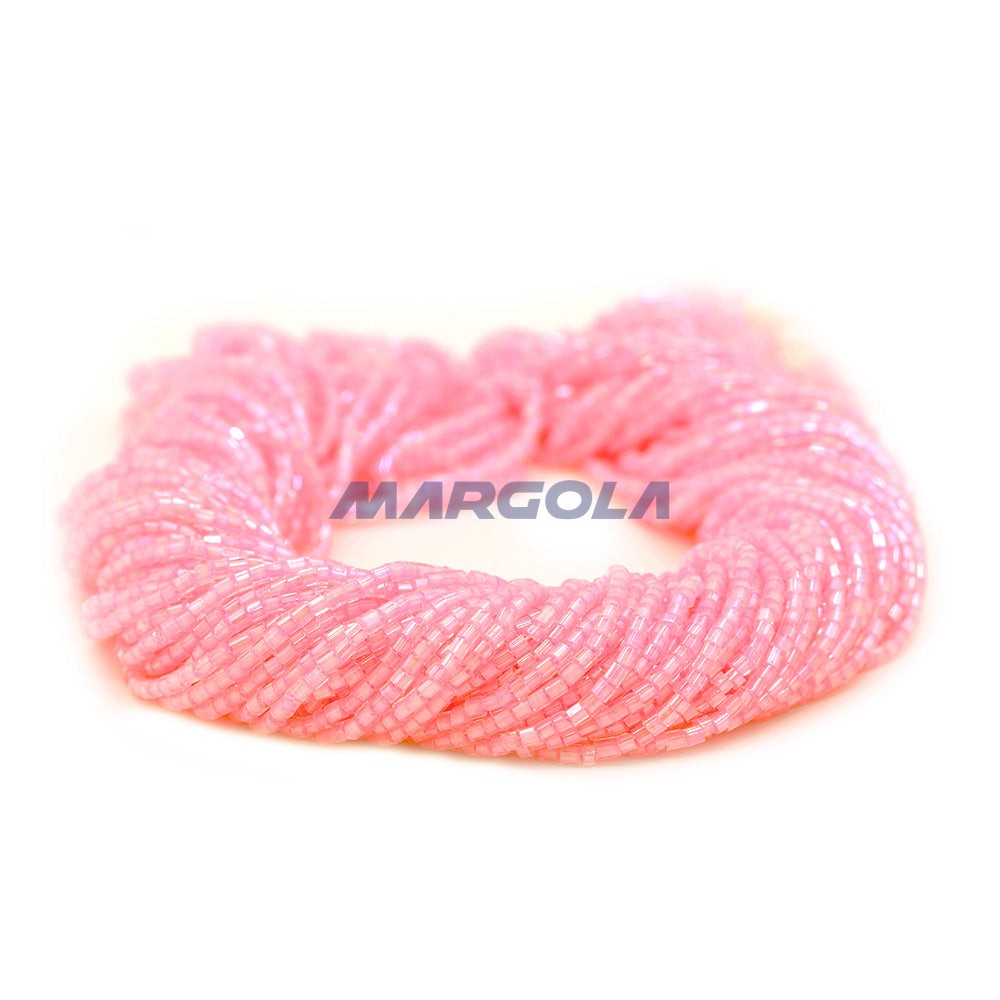 2 CUT 11/0 CRYSTAL LUSTER LT. PINK LINED PRECIOSA ORNELA BEADS