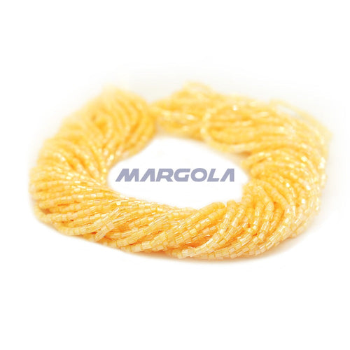 2 CUT 11/0 CRYSTAL LUSTER YELLOW LINED PRECIOSA ORNELA BEADS
