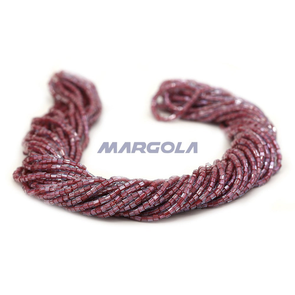 2 CUT 11/0 AQUA LUSTER RED LINED PRECIOSA ORNELA BEADS