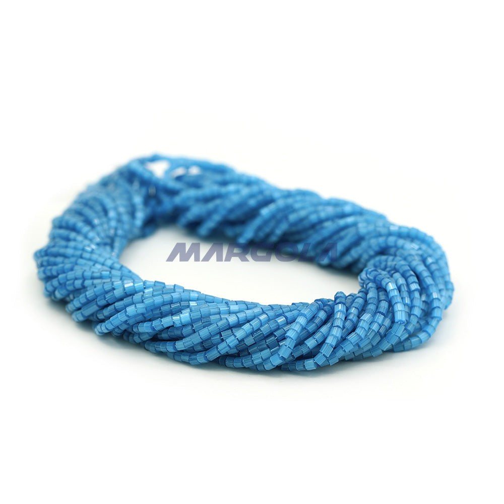 2 CUT 11/0 AQUA SATIN PRECIOSA ORNELA BEADS