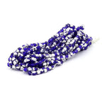 Faceted Czech Glass Fire Polished Beads - Cobalt With Half Silver Coating
