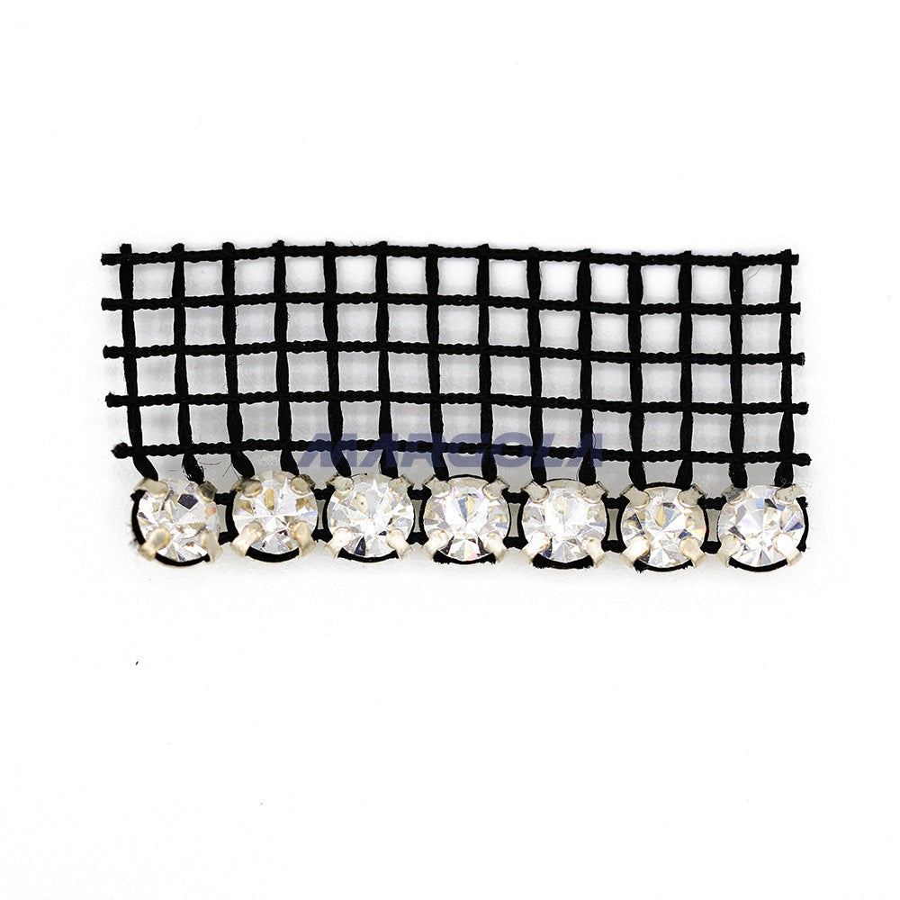 Czech Metal Set Rhinestone Banding 19SS CRYSTAL / SILVER SETTING / BLACK NET