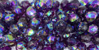 Vintage Western German Plexy Faceted Beads - PLUM AB