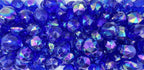 Vintage Western German Plexy Faceted Beads - ROYAL BLUE AB