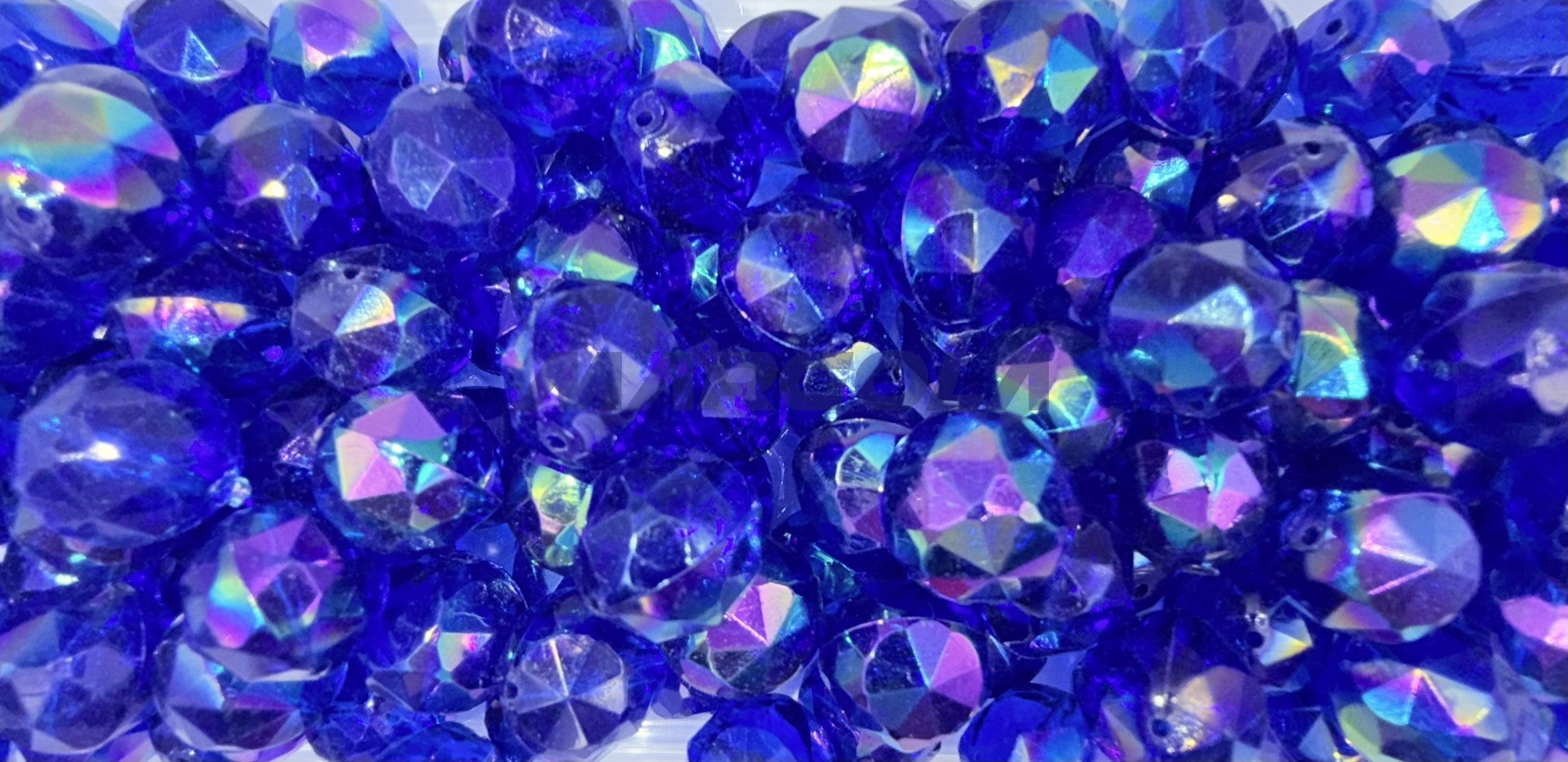 Vintage Western German Plexy Faceted Beads - ROYAL BLUE AB
