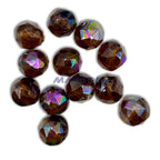Vintage Western German Plexy Faceted Beads - SMOKE TOPAZ AB