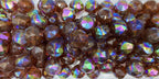 Vintage Western German Plexy Faceted Beads - SMOKE TOPAZ AB