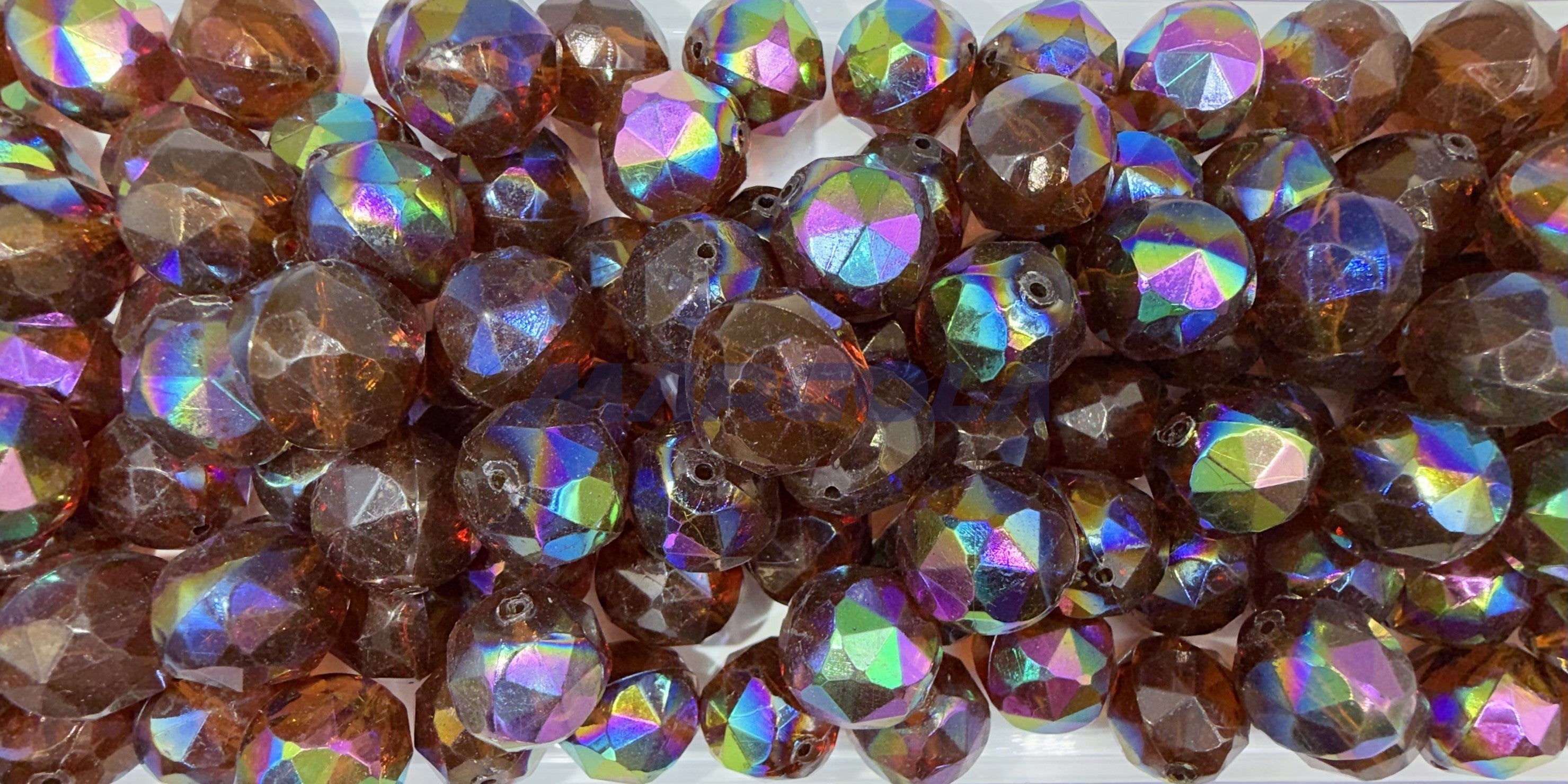 Vintage Western German Plexy Faceted Beads - SMOKE TOPAZ AB