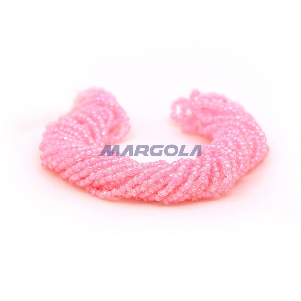 3 Cut 9/0 Crystal Luster Light Fuchsia Lined Preciosa Ornela Beads